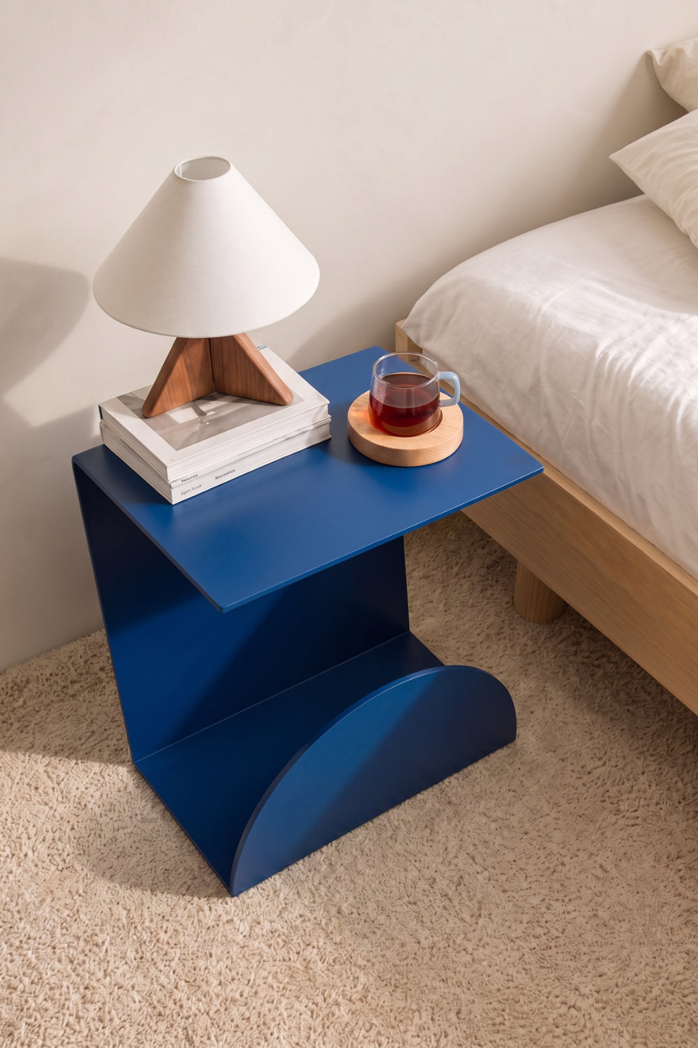 The Ocel Bedside Table - Blue Pummel