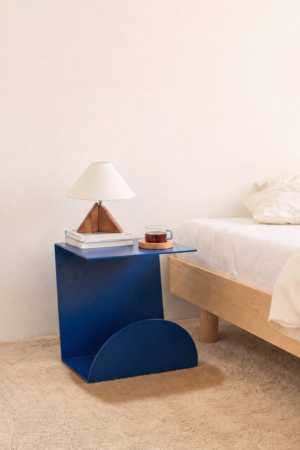 The Ocel Bedside Table - Blue Pummel