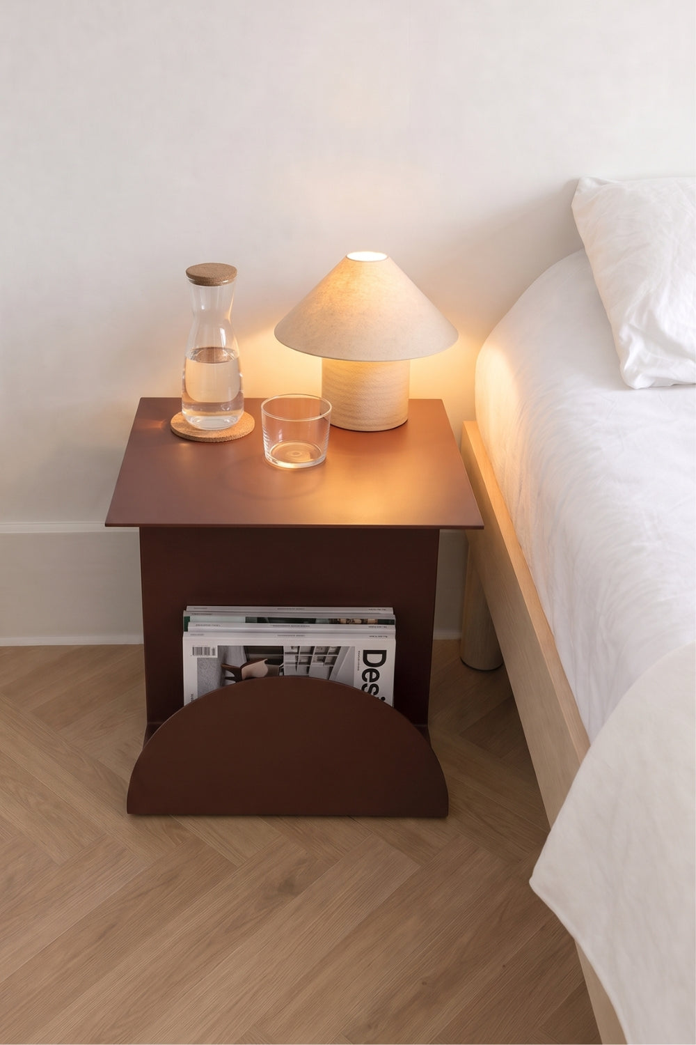 The Ocel Bedside Table - Chocolate Base