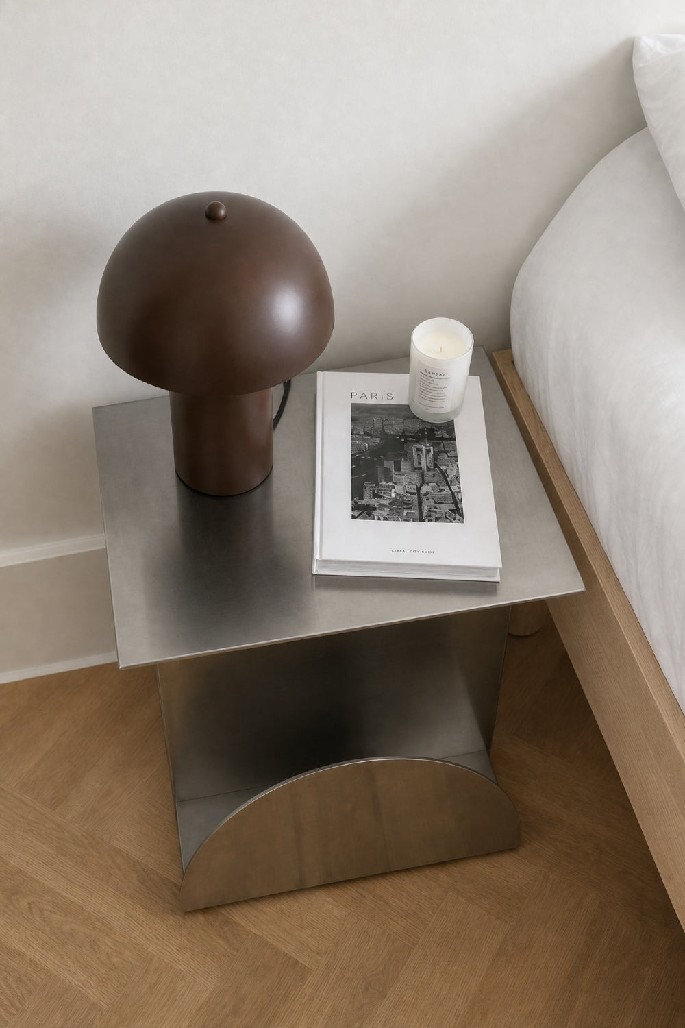 The Ocel Bedside Table - Stainless Steel